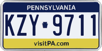 PA license plate KZY9711