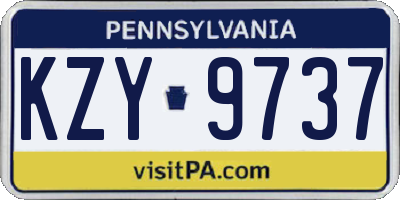PA license plate KZY9737