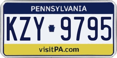 PA license plate KZY9795