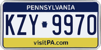 PA license plate KZY9970