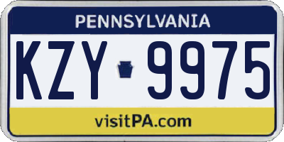 PA license plate KZY9975