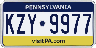 PA license plate KZY9977