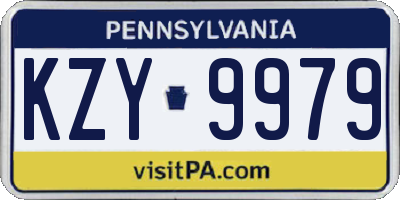 PA license plate KZY9979