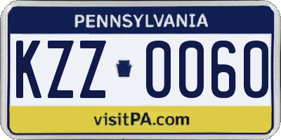 PA license plate KZZ0060