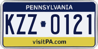 PA license plate KZZ0121