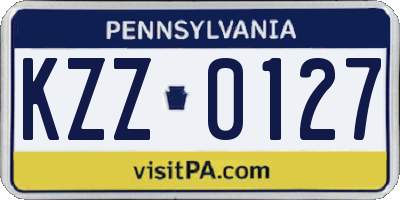 PA license plate KZZ0127