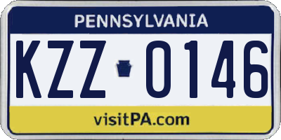 PA license plate KZZ0146