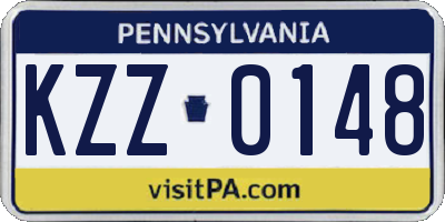 PA license plate KZZ0148