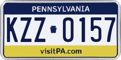 PA license plate KZZ0157