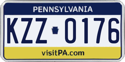 PA license plate KZZ0176