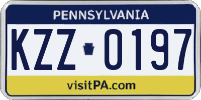 PA license plate KZZ0197