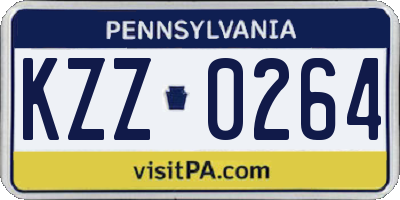 PA license plate KZZ0264