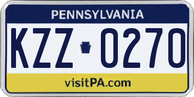 PA license plate KZZ0270