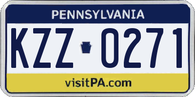 PA license plate KZZ0271