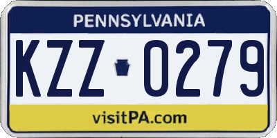 PA license plate KZZ0279