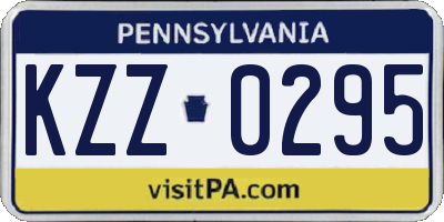 PA license plate KZZ0295