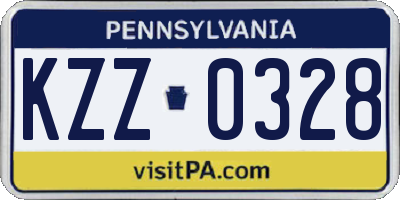 PA license plate KZZ0328