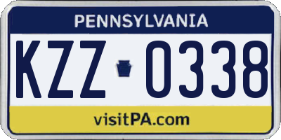 PA license plate KZZ0338
