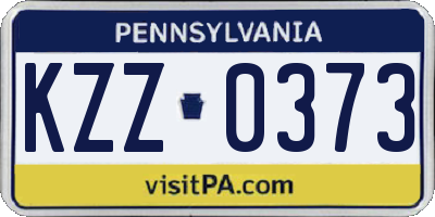 PA license plate KZZ0373