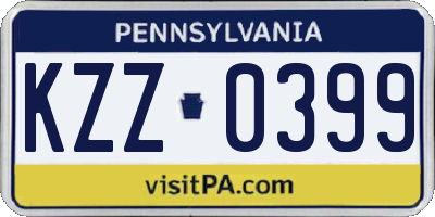 PA license plate KZZ0399