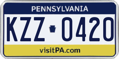 PA license plate KZZ0420