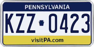 PA license plate KZZ0423