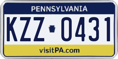 PA license plate KZZ0431