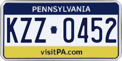 PA license plate KZZ0452