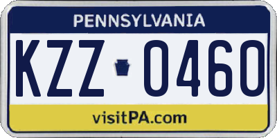 PA license plate KZZ0460