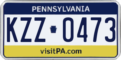 PA license plate KZZ0473