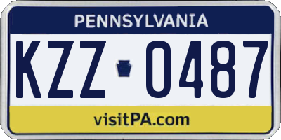PA license plate KZZ0487