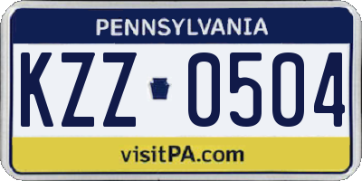 PA license plate KZZ0504