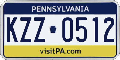 PA license plate KZZ0512