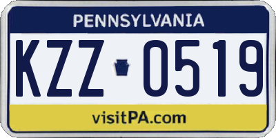 PA license plate KZZ0519