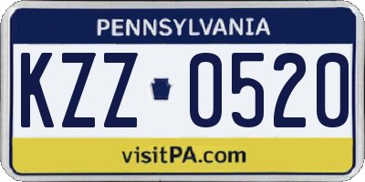 PA license plate KZZ0520