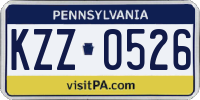PA license plate KZZ0526