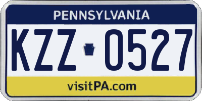 PA license plate KZZ0527