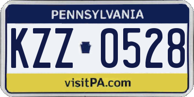 PA license plate KZZ0528