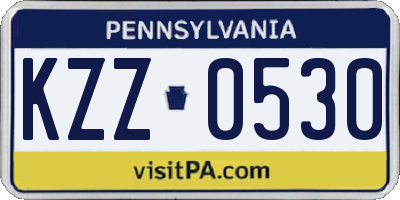PA license plate KZZ0530