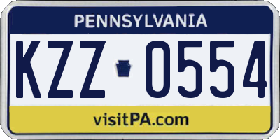 PA license plate KZZ0554