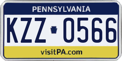PA license plate KZZ0566