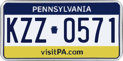 PA license plate KZZ0571