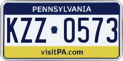 PA license plate KZZ0573