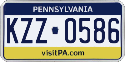 PA license plate KZZ0586