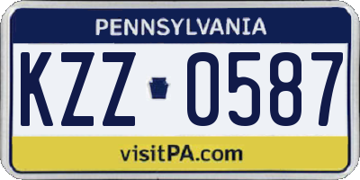 PA license plate KZZ0587
