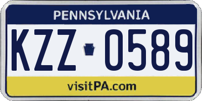 PA license plate KZZ0589