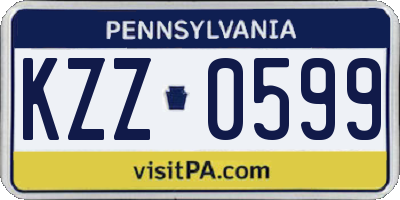 PA license plate KZZ0599