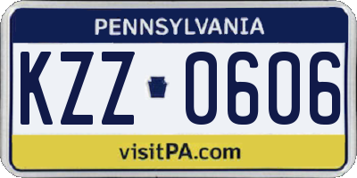 PA license plate KZZ0606