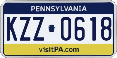 PA license plate KZZ0618