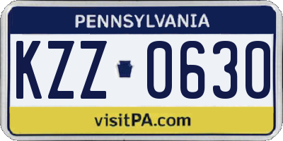 PA license plate KZZ0630